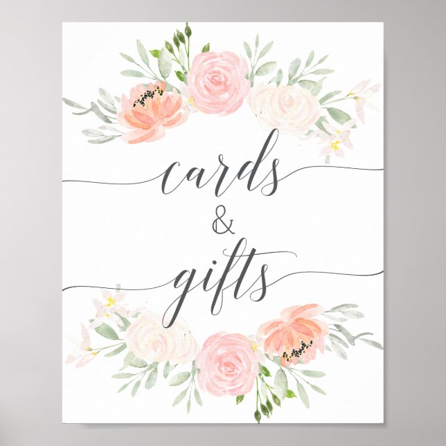 Pastellrosa present- och kortskylt poster (Framsidan)