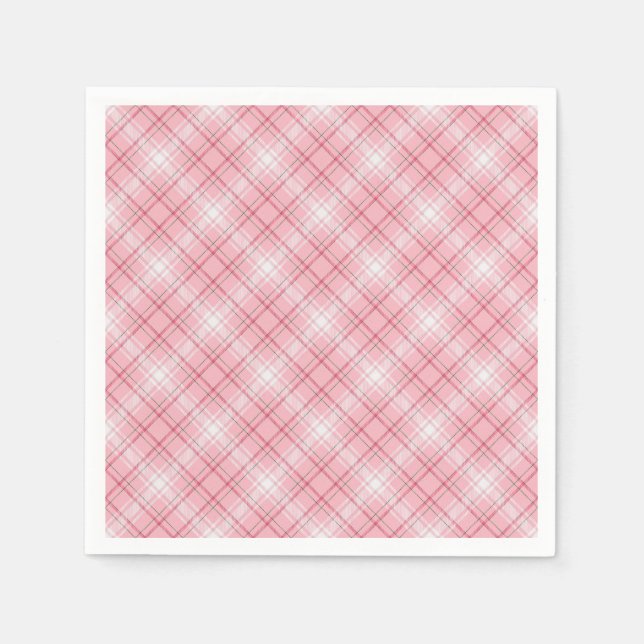 Pastellrutiga servetter Mjuk röd (Framsidan)