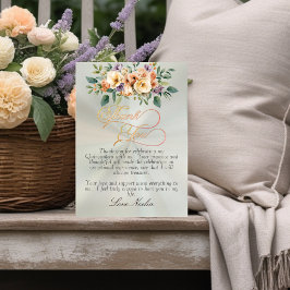 Pastellsalvia - Blommig & Guld Tiara Quinceanera Tack Kort