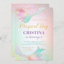 PastellSjöjungfru under Havsdagsinbjudan Inbjudningar