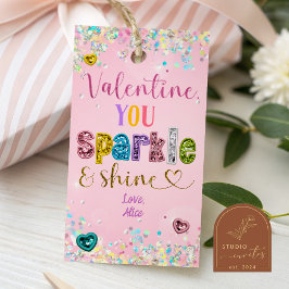 pastellskimrande valentine du glänser och lyser presentetikett