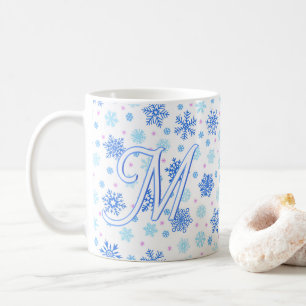 Pastellskript för den Baby blue Eleganten, monogra Kaffemugg