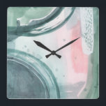 Pastellskript - vattenfärg fyrkantig klocka<br><div class="desc">Pastel Scribe III av Grace Popp. Har närliggande former i en vattenfärgsliknande stil. Består med olika färger.</div>