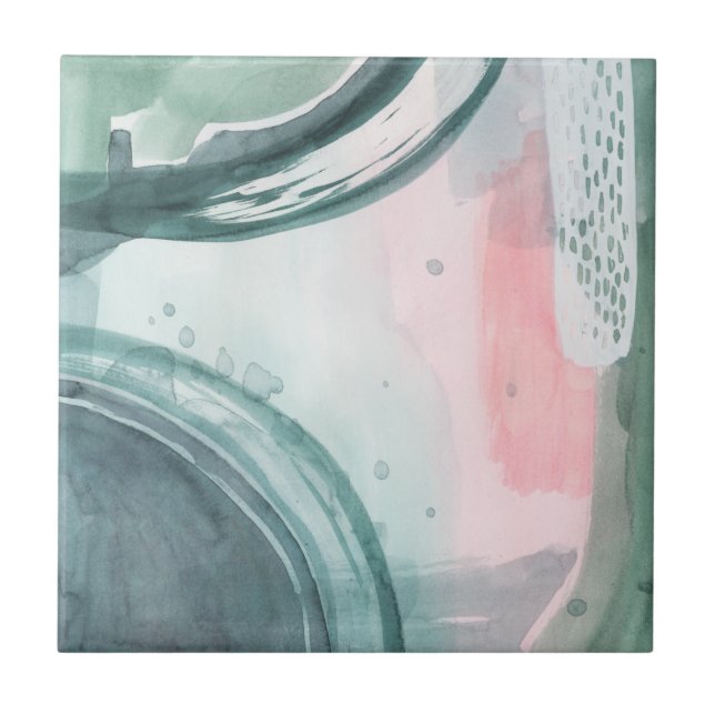 Pastellskript - vattenfärg kakelplatta (Framsidan)