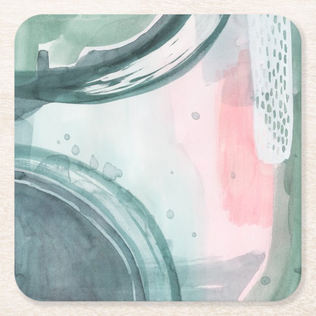 Pastellskript - vattenfärg underlägg papper kvadrat (Framsidan)