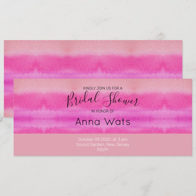 Pastellskuggor av Rosa vattenfärg Handmålad (Fram/baksida)