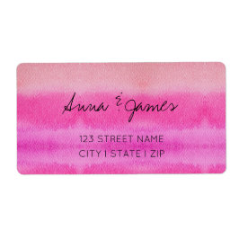 Pastellskuggor av Rosa vattenfärg Handmålad Fraktsedel