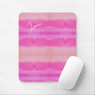 Pastellskuggor av Rosa vattenfärg Monogrammed mono Musmatta