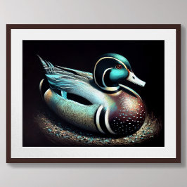 Pastellteckning Andfågel Avkodad Teal Poster