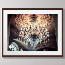 Pastellteckning av arkitektur utsmyckad ljuskrona poster