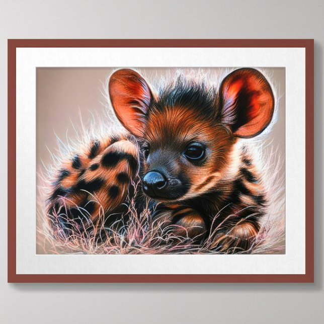 Pastellteckning av babyhyena poster (Skapare uppladdad)