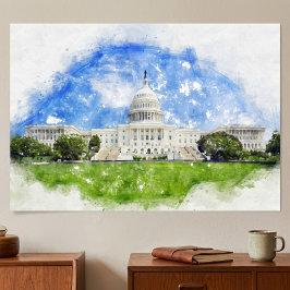 Pastellteckning av Kapitolium i USA Poster