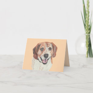 Pastellteckning Glad Beagle Välkomstkort Kort