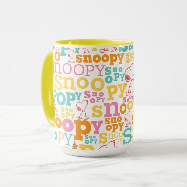 Pastelltext för soopy Mönster Mugg (Framsida vänster)