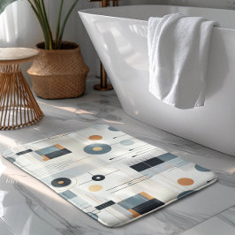 Pastelltoner, retrogeometrisk mönster badrumsmatta