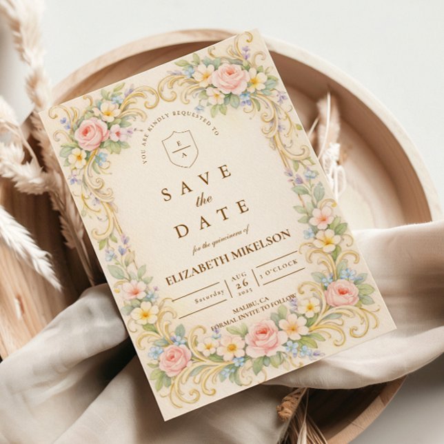 Pastellträdgård Barock Quinceañera Spara Datumet (Skapare uppladdad)