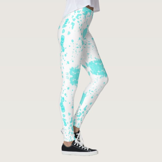 Pastellturkos för abstrakt Art Minimalism Leggings (Höger)