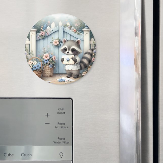 Pastelltvättbjörns brevbrevsträdgård magnet (In Situ (Fridge))