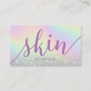 Pastelltypografi av skalbagge (spa esthetician) visitkort