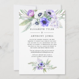 Pastellviolett blomsterarrangemang förminskad gäst meddelande