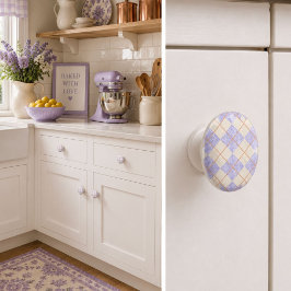 Pastellviolett på gula diamantmönster i argyle-sti knopp