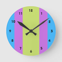 Pastelrino Modern Färg Block Rund Klocka