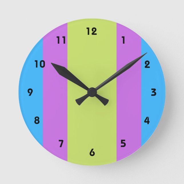 Pastelrino Modern Färg Block Rund Klocka (Framsida)