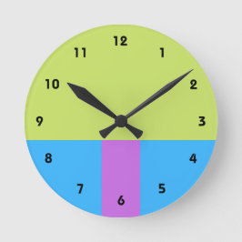 Pastelrino Modern Färg Block Rund Klocka