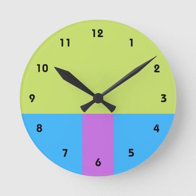 Pastelrino Modern Färg Block Rund Klocka (Framsida)