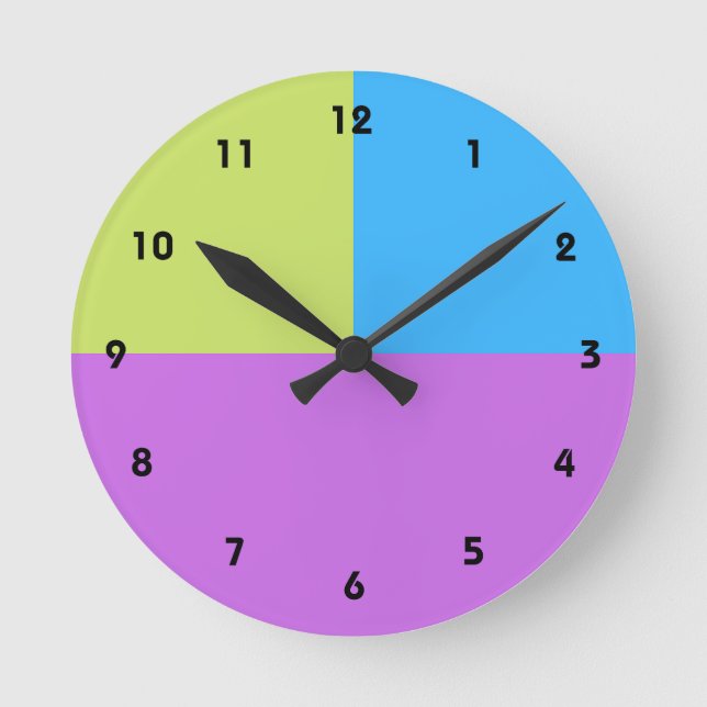 Pastelrino Modern Färg Block Rund Klocka (Framsida)