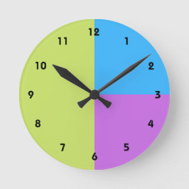Pastelrino Modern Färg Block Rund Klocka