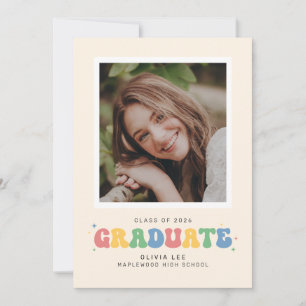 Pastels Groovy Retro Photo Studenten annons Meddelande