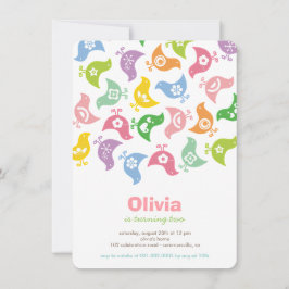 Pastels Retro Chicks Girl Födelsedagsfest Inbjudan