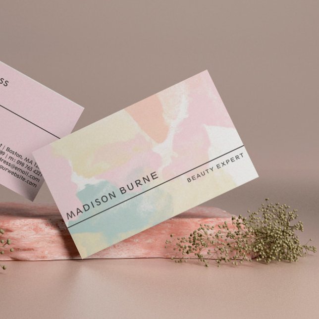Pastels Watercolor Camo Visitkort (Skapare uppladdad)