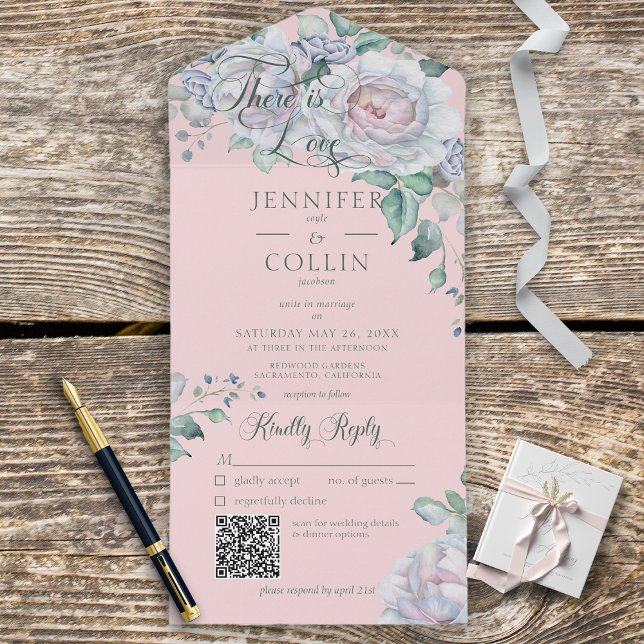 Pastels & White Peonies Blommigt Rosa QR-kod (Skapare uppladdad)