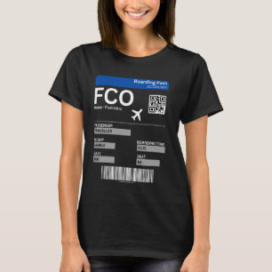 Påstigning av Biljett Rom FCO Luft Biljett Italien T Shirt