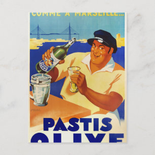 Pastis Olive - Comme a Marseille Vykort