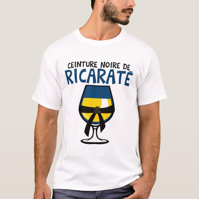 pastis verre alcool humour apero 51 ricarate ceint t shirt (Framsida)