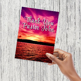 Pastor Appreciation Vykort | Ocean Rosa Solnedgång