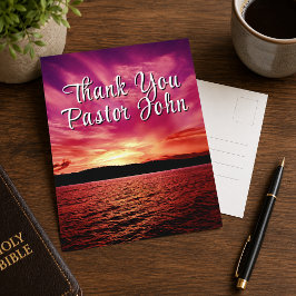 Pastor Appreciation Vykort | Ocean Rosa Solnedgång