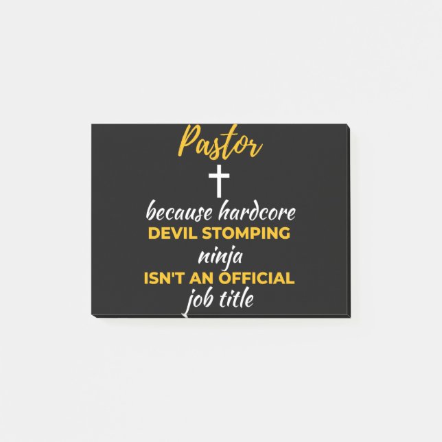 Pastor Because Hardcore Devil Stomping Ninja Post-it Block (Framsida)