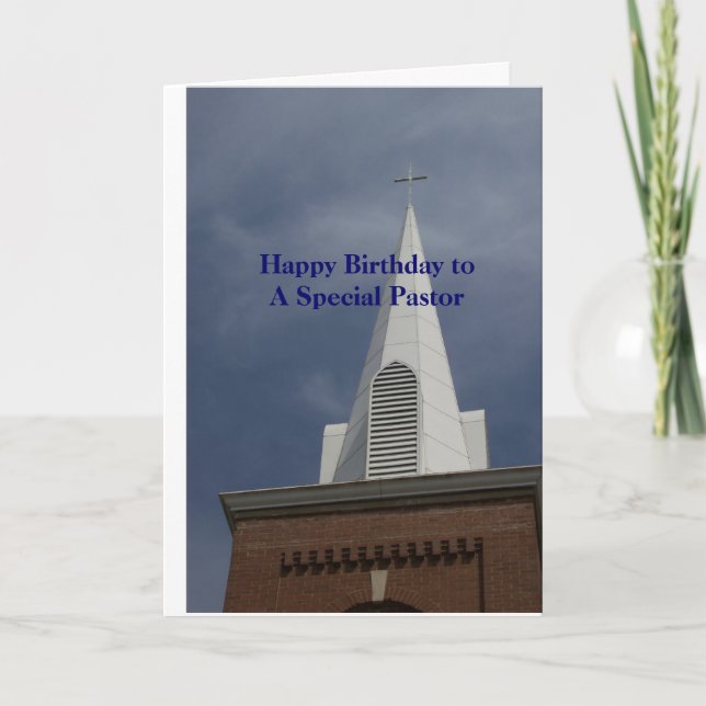 PASTOR Birthday Card - Steeple Kort (Framsida)