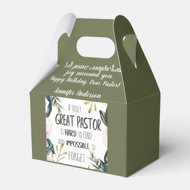 Pastor Birthday-jubileum julklapp Presentaskar (Framsidan Sidan)