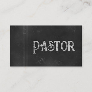Pastor Black Grunge Chalkboard2 Church Visitkort