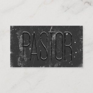 Pastor Black Grunge Chalkboard Church Visitkort