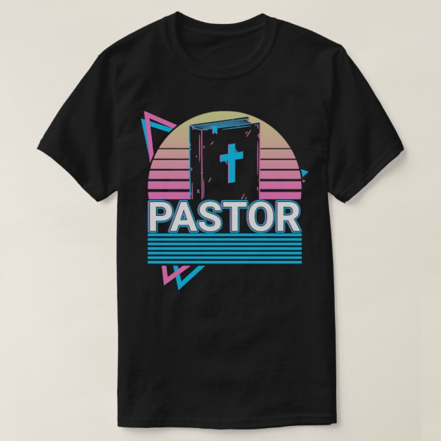 Pastor Christian Church Preacher Retro Gift T Shirt (Design framsida)
