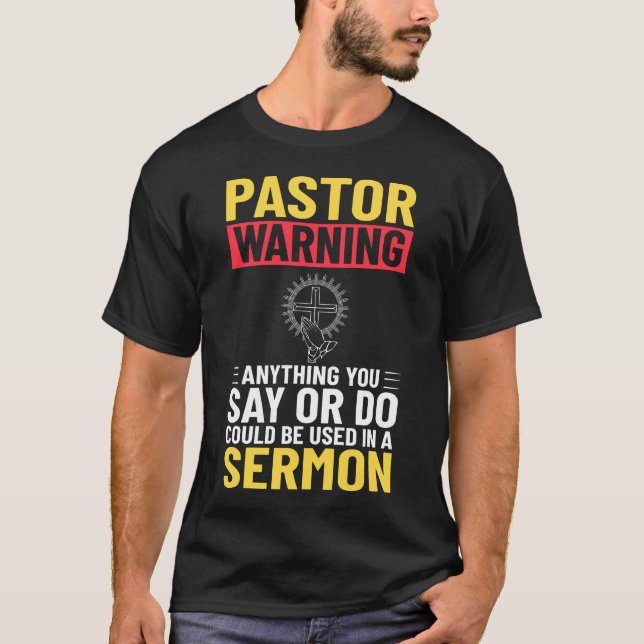 Pastor Church Minister Clergy Christian Jesus T Shirt (Framsida)