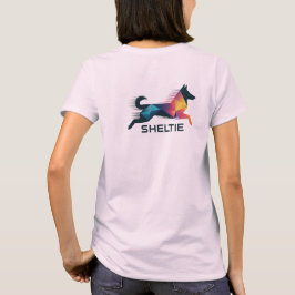 Pastor de shetland poligonal en amarillo y azul t shirt