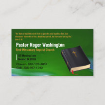 Pastor eller Deacon Bible Church Affärskort
