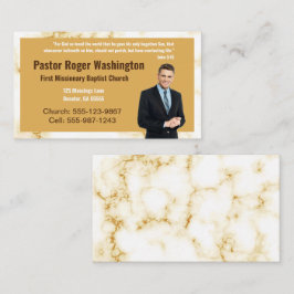 Pastor eller Deacon Guld Marble Photo Church Visitkort